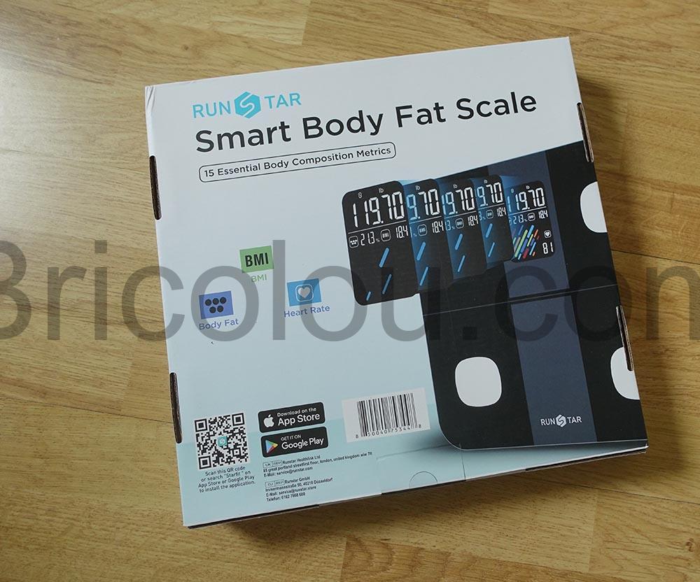 Pese Personne Connectee IMC Frequence Cardiaque Synchronisation APP Runstar emballage Pèse Personne Connectée IMC Fréquence Cardiaque Synchronisation APP Runstar emballage