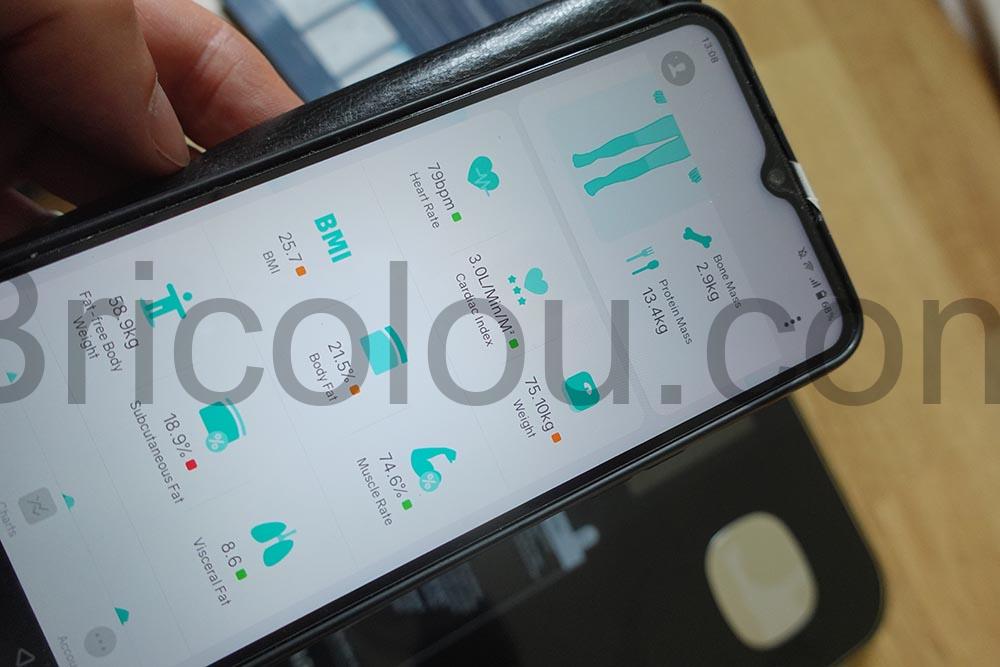 Pese Personne Connectee IMC Frequence Cardiaque Synchronisation APP Runstar resultat Pèse Personne Connectée IMC Fréquence Cardiaque Synchronisation APP Runstar résultat