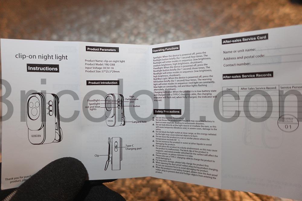 Micro Lampe de poche rechargeable a clip 500 lumens GOSCIEN doc Micro Lampe de poche rechargeable à clip 500 lumens GOSCIEN doc