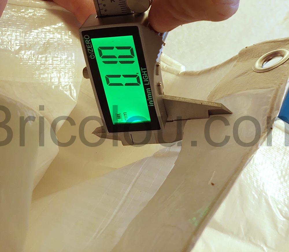 Bache de protection impermeable de 36 x 49 m 100 g blanche SUMORISE eppaisseur Bâche de protection imperméable de 3,6 x 4,9 m, 100 g blanche SUMORISE éppaisseur