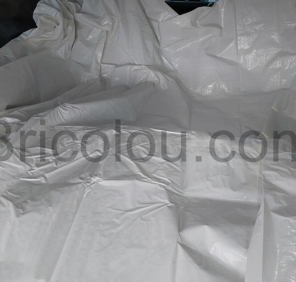 Bache de protection impermeable de 36 x 49 m 100 g blanche SUMORISE siege Bâche de protection imperméable de 3,6 x 4,9 m, 100 g blanche SUMORISE siège