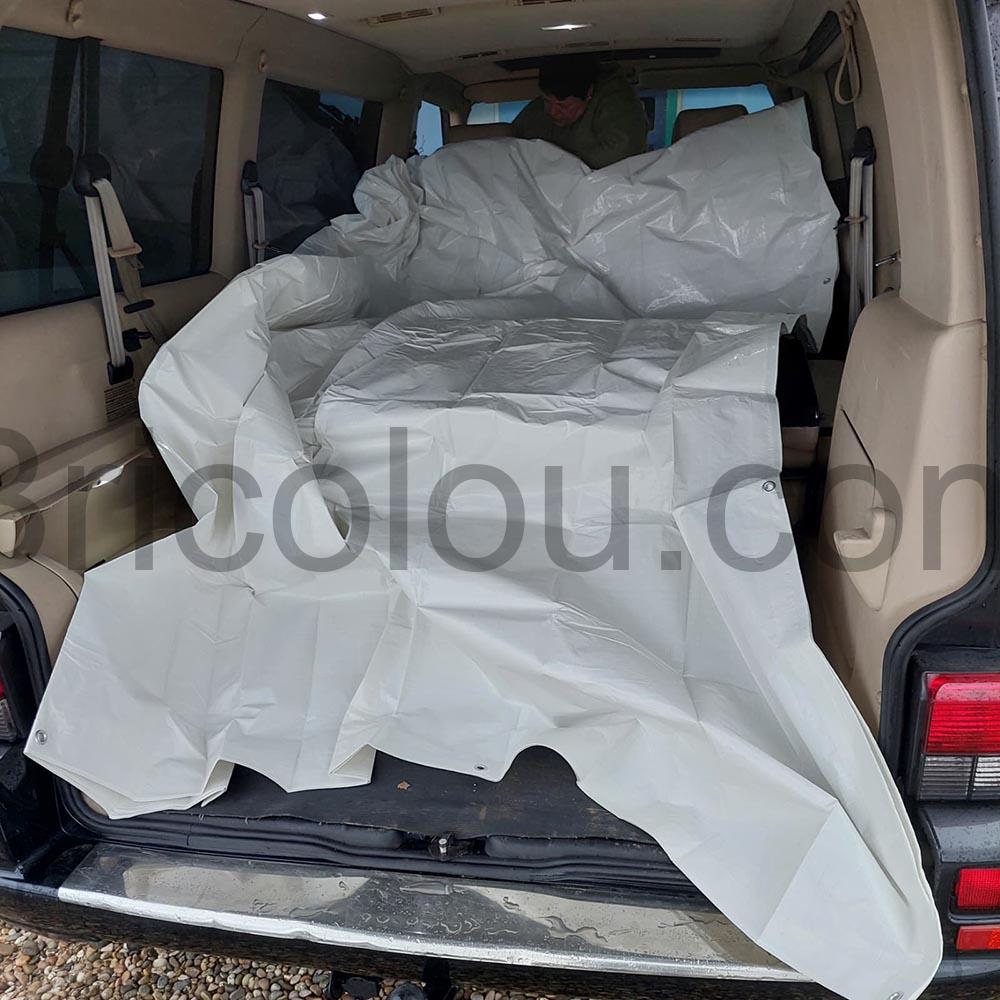 Bache de protection impermeable de 36 x 49 m 100 g blanche SUMORISE voiture Bâche de protection imperméable de 3,6 x 4,9 m, 100 g blanche SUMORISE voiture